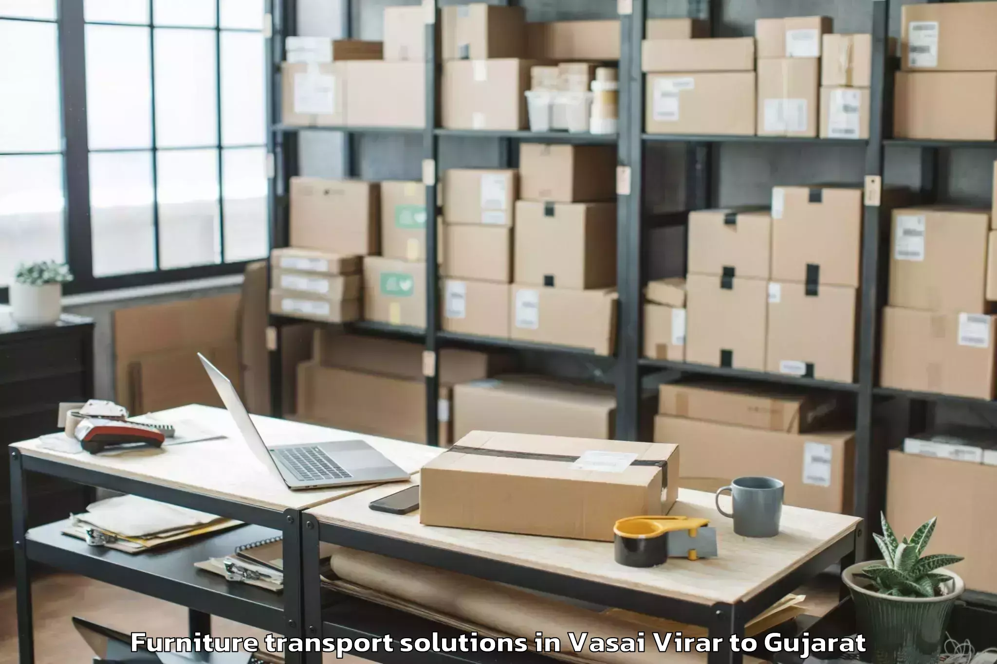 Affordable Vasai Virar to Malpur Furniture Transport Solutions